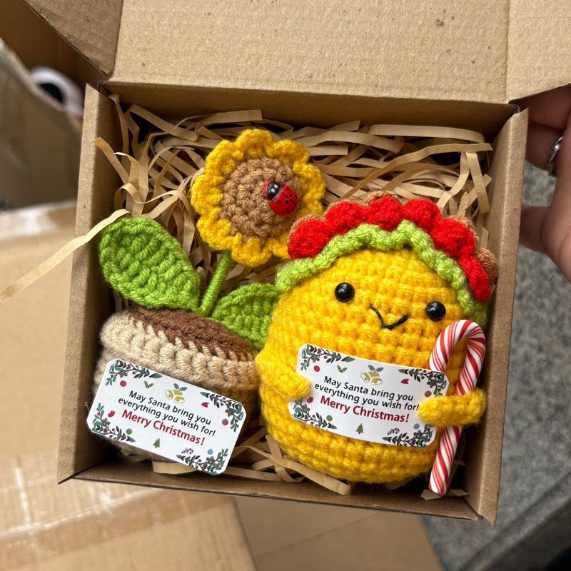 亚马逊新品毛线钩织圣诞老人玩偶手工编织圣诞树圣诞雪人节日摆件|undefined