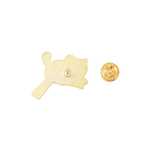 Japanese cute cartoon animal alloy brooch, creative cute stacked Arhat cat shape enamel badge accessories