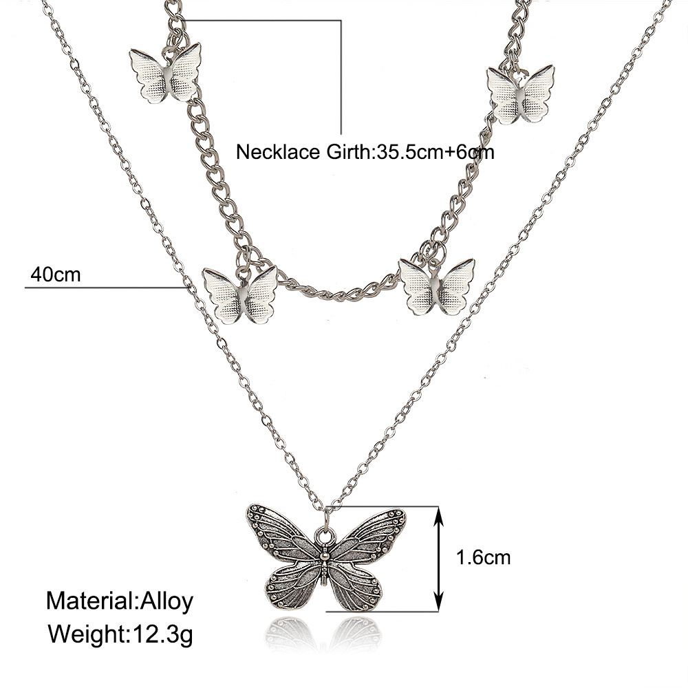 Butterfly Fashion Alloy Pendant Necklace Wholesale display picture 1