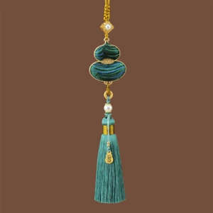 New Chinese-style car pendant for women, traditional cultural heritage, men's safety amulet, Song brocade hanging ornament, high-end gourd, handmade, creative, vintage
