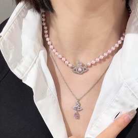 【叠戴系列】西太后叠戴个性项链女轻奢时尚土星珍珠项链奢华气质