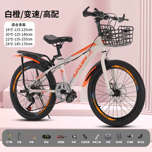 Orange bike shifter (brake handle) disc brake, basket