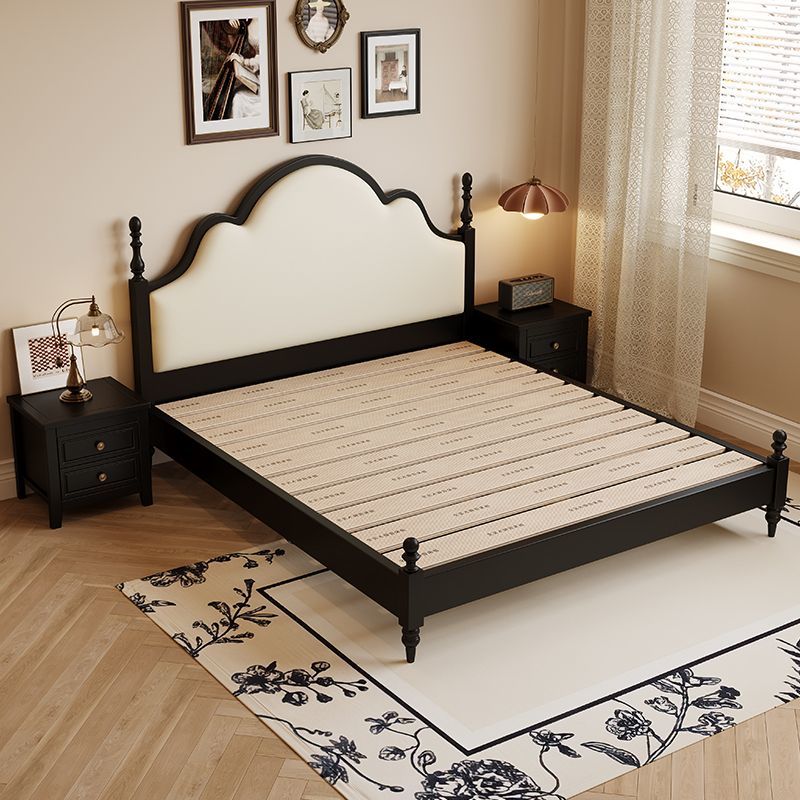 Cama de madera sólida francesa retro 1.5 camas de paquete blando modernas y simples 1.8 dormitorio principal estilo antiguo cama doble cama de boda