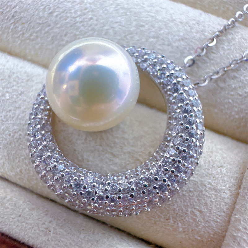 26g Weight Pearl, Zircon Inlay Material Pendant Necklace, Earrings Classification cable chain Chain Type Holiday, Daily Occasion Circle Pattern Women's Gender Inlay Design Casual, Simple Style Style Casual Simple Style Inlay Circle Pearl Zircon Pendant Necklace Earrings 6