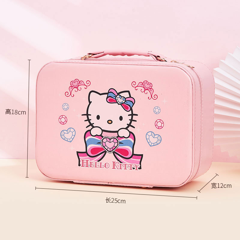Estuche de cosméticos portátil Sanrio, estuche de cosméticos de gran capacidad, estuche de cosméticos portátil con dibujos animados de Kuromi