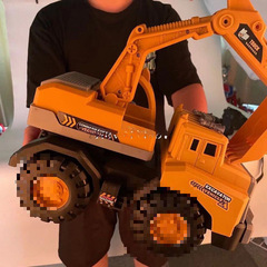 号挖掘机惯性工程车大号搅拌车玩具男孩儿童挖沙吊车沙滩