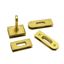 黄铜包包锁扣拧锁拎环方锁DIY凯丽包包五金箱包配件女款包包锁扣