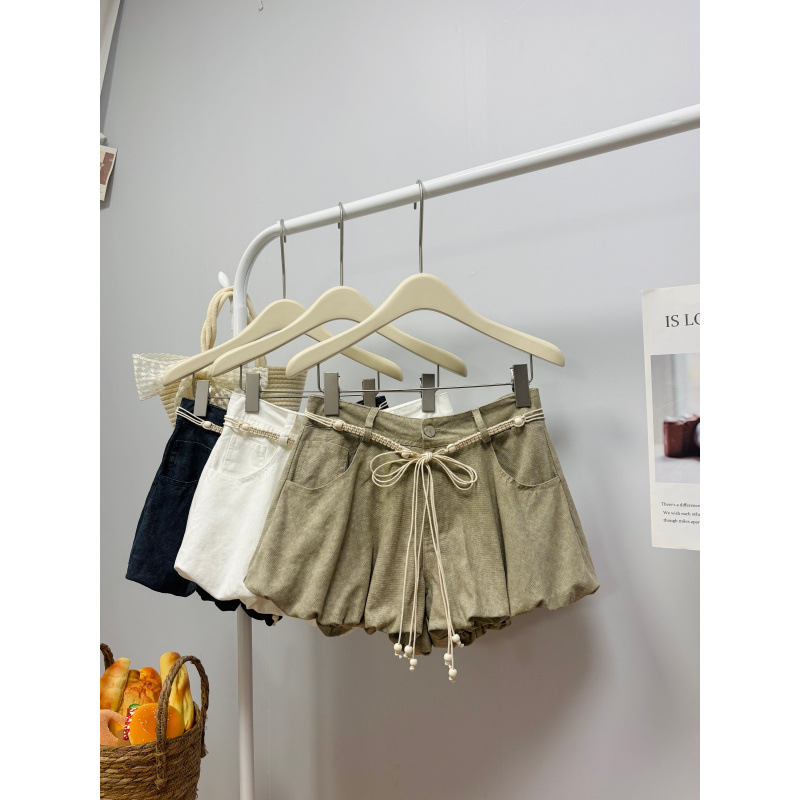Real Shot of the New Summer Korean-Style Versatile Denim Washed Cotton Short Pants for Women, Slimming Casual Wide-Leg Pants Real Shot of the New Summer Korean-Style Versatile Denim Washed Cotton Short Pants for Women, Slimming Casual Wide-Leg Pants