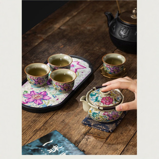Old Clay Hand-held Pot Kung Fu Tea Set Small Suit Household Personal Hotel Single Drinking Tea Bowl Dried Brewing Table