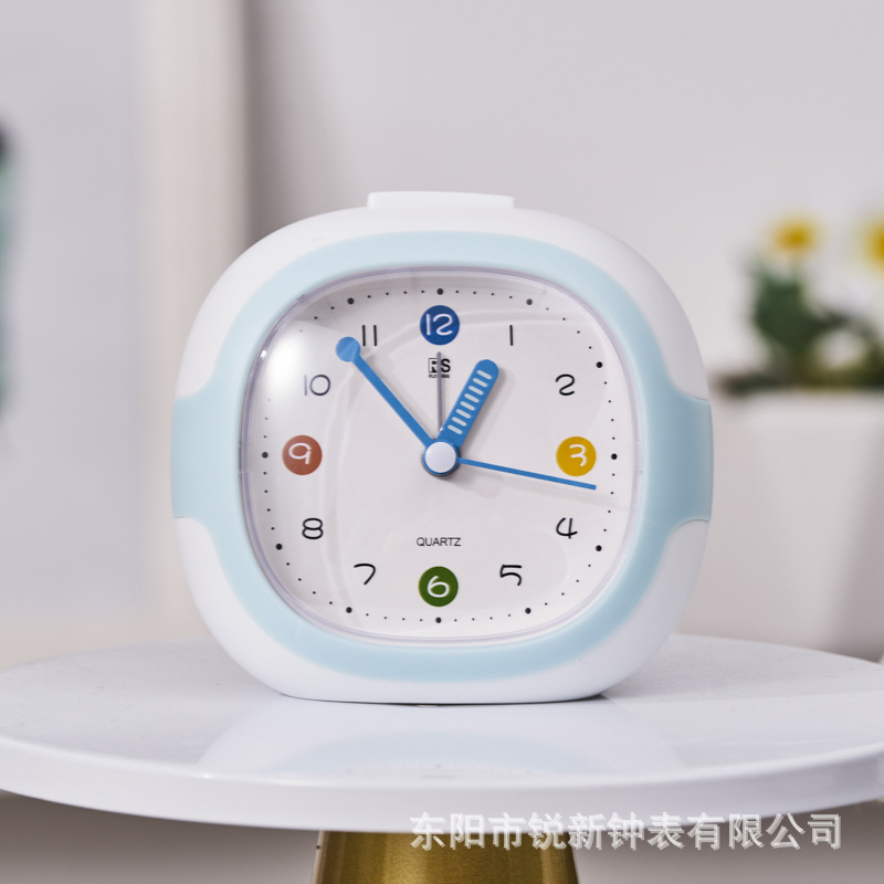 Fábrica directa de despertadoras de plástico de color dopamina simple reloj despertador moderno para niños y estudiantes dedicados al reloj de artefacto de despertar