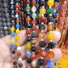 天然石玛瑙切面路路通桶珠 串珠 散珠 手链项链车挂DIY半成品批发