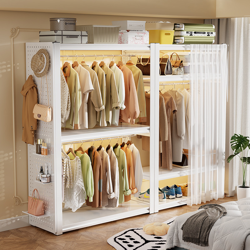 Shelf Wardrobe Household Open Clothes Rack Bedroom Rental Dormitory Simple Assembly Floor-Standing Coat Rack Storage Rack Shelf Wardrobe Household Open Clothes Rack Bedroom Rental Dormitory Simple Assembly Floor-Standing Coat Rack Storage Rack