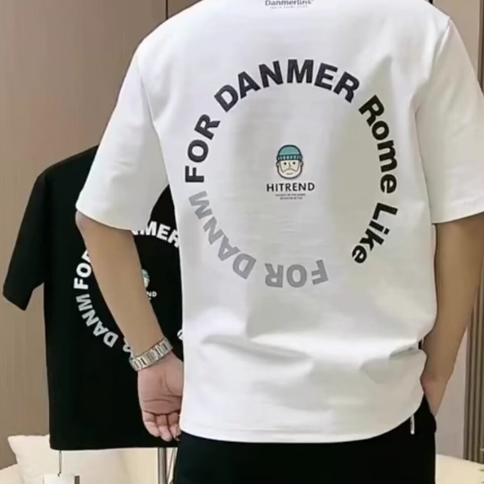 Neues trendiges und vielseitiges lässiges Rundhals-Kurzarm-T-Shirt mit Buchstabenaufdruck für Herren_voghion.com