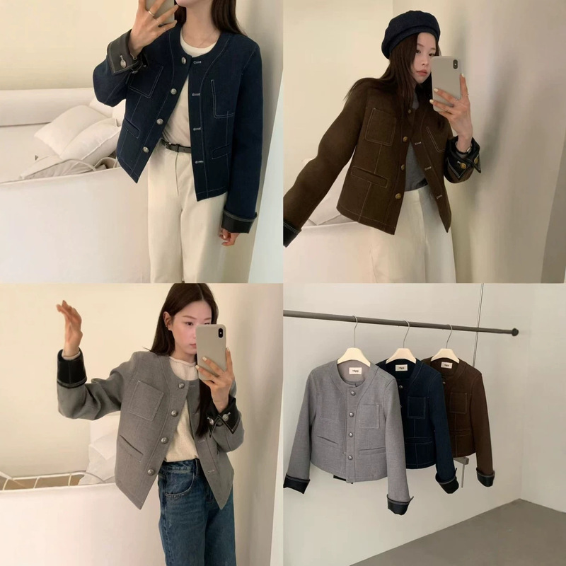 609 [HTAN Jiutian] Detachable Cuff Woolen Jacket