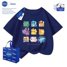 NASA联名日系宝可梦短袖T恤2025夏天新款时尚百搭皮卡丘半袖上衣