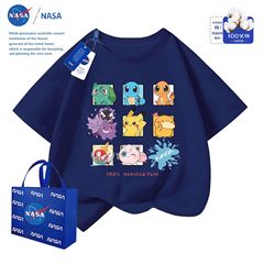 NASA提携日本ポケモン半袖Tシャツ2025夏新作ファッション万能ピカチュウ半袖トップス