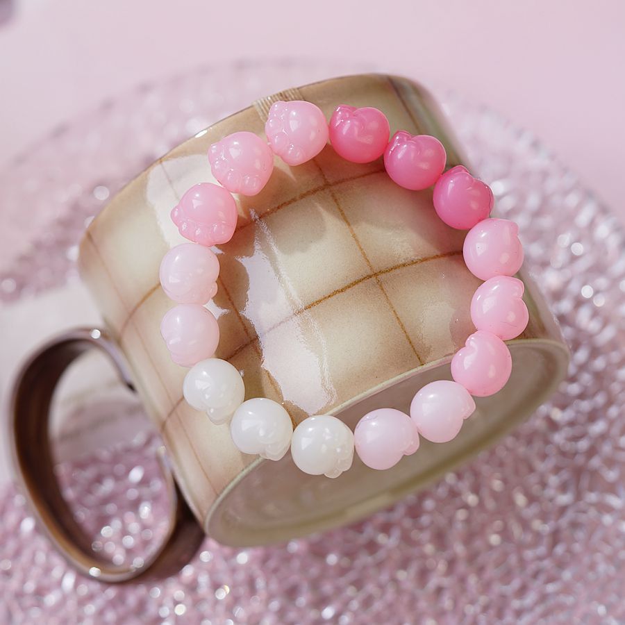 thumbnail image 1 of Primavera y verano nuevos productos dulce gradiente gato garra gato pulsera imitación Bodhi pulsera texto femenino jugar pulsera de mano joyería gato garra rosa uno, 1 of 2