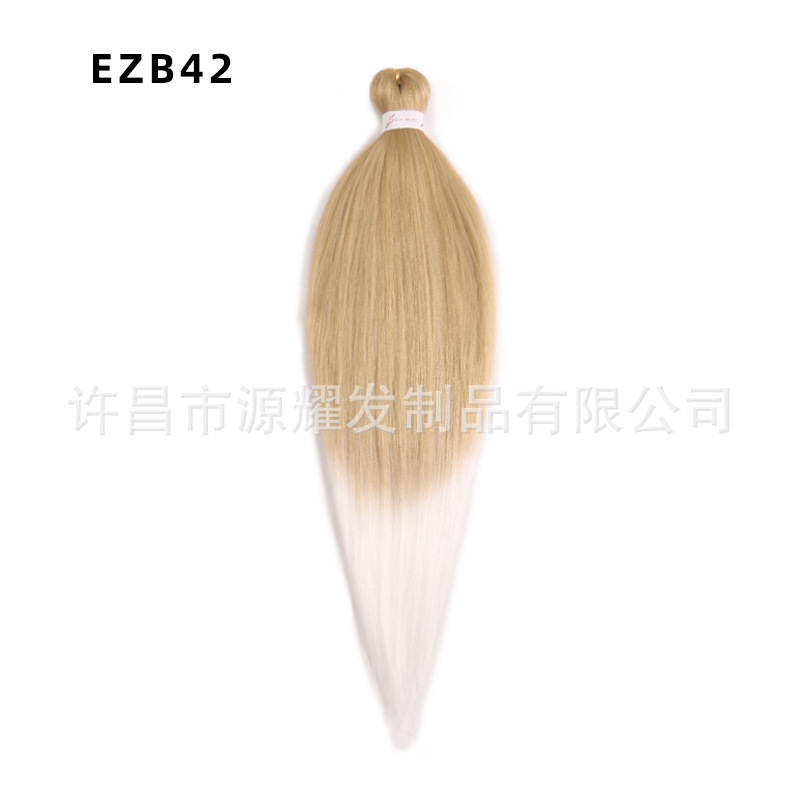 Peluca EZ cabello esponjoso y suave de fibra química trenza grande 26 pulgadas 90g pvc bicolor retardante de llama seda de baja temperatura trenza grande