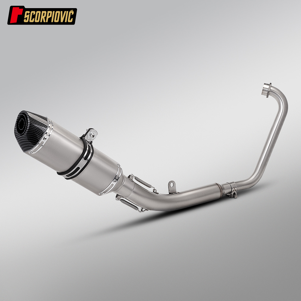 Motorcycle Scooter Zongshen 125Gk Stainless Steel Split Front Exhaust Pipe and Rear Muffler Full Set