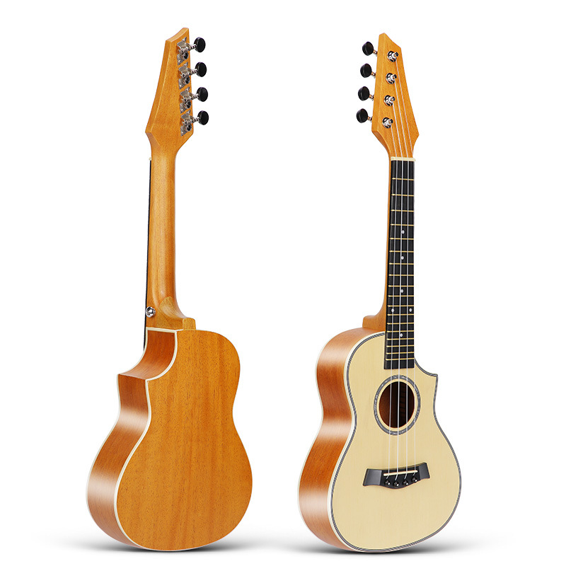 Ukulele 23 pulgadas caoba pequeño ángulo faltante de cuatro cuerdas ukelele guitarra pequeña guitarra eléctrica cabeza instrumento musical al por mayor