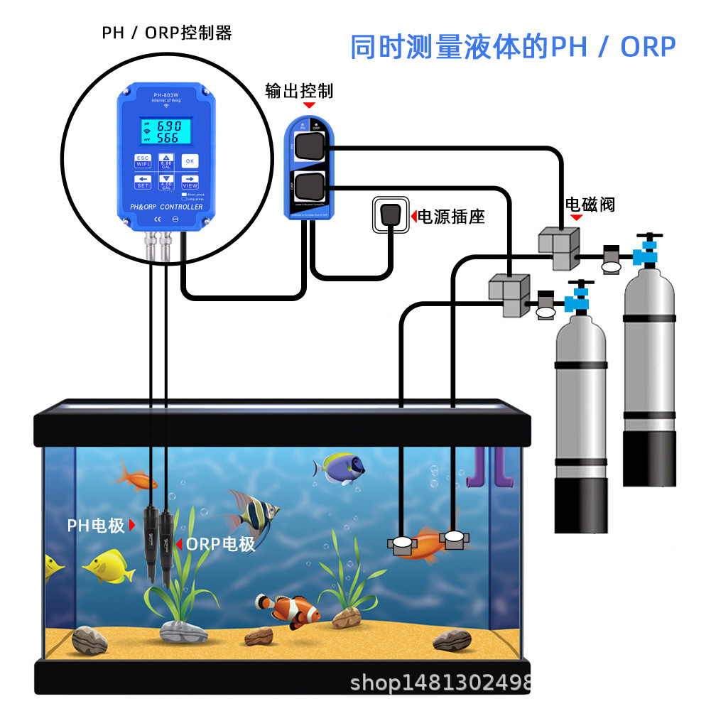 PH-803W手机wifi监控数显PH酸碱度ORP氧化还原控制器PH计水质检测