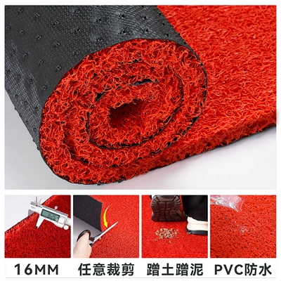 Avtomobil döşəmə paspasları — Thickened Silk Ring Door Mat - big-red-16mm-medium-thick-encryption-6080cm