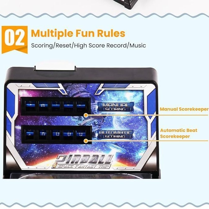 国境を越えたAmazonの人気の電気音楽カウントピンボールマシン子供用教育デスクトップゲームクラシックピンボールマシン|undefined