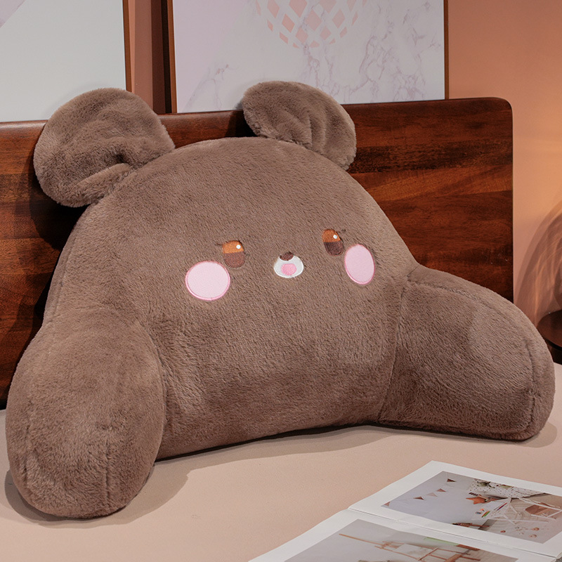 Cama de dibujos animados de cabello de conejo bolsas de respaldo de cintura cojín de respaldo de gran dormitorio de estudiantes para leer libros embarazadas almohada de protección de cintura de otoño