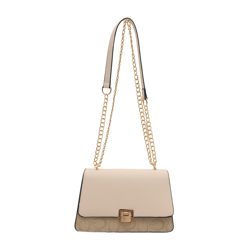 2024 otoño y invierno nueva moda bolsas de cadena de color sólido textura casual bolsas inferiores retro bolsas de bloqueo de aire extranjero