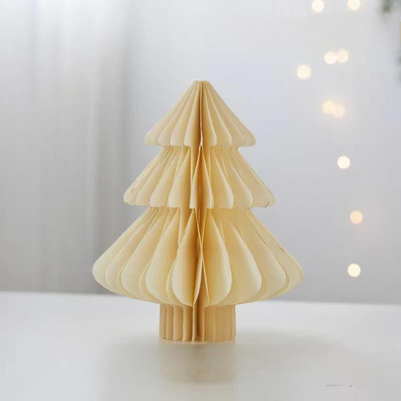 Decoraciones navideñas, adornos de bolas de nido de abeja para decoración navideña, mini árbol de Navidad para escritorio de guardería o centro comercial