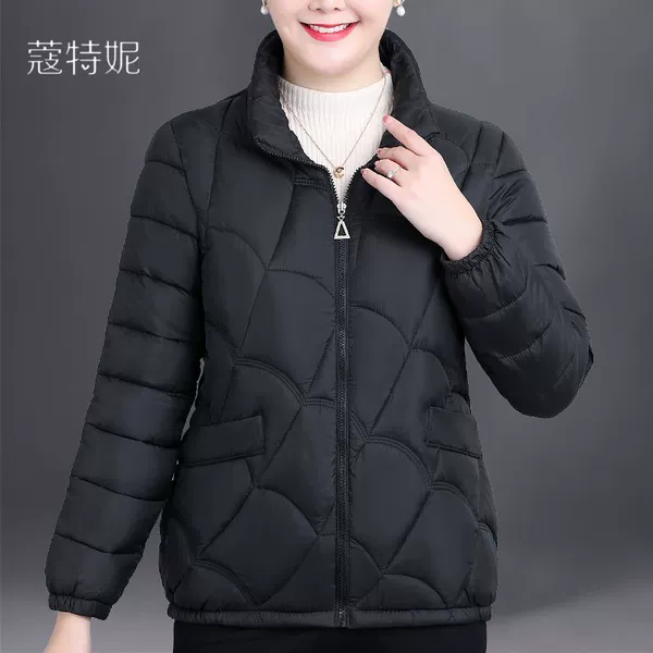 [Petal thickened down cotton jacket] Black