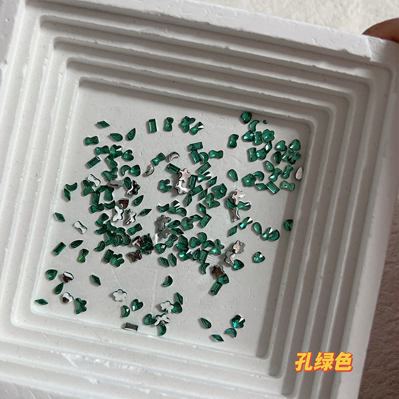 9#초소형 평바닥 다이아몬드[홀 그린] 100개 이상