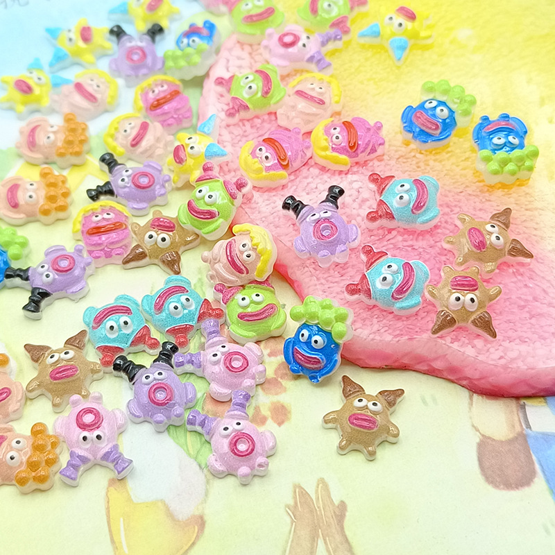 Online celebrity nail cute cartoon jewelry resin head sausage lips series sexy red lip nail decoration accessories batch