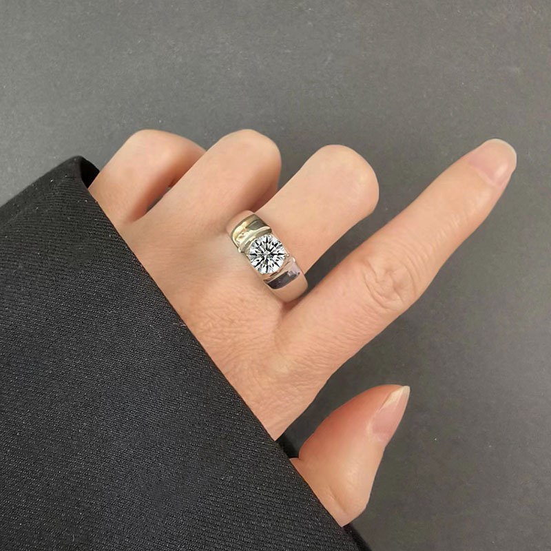 925 Sterling Silver Zircon Geometric Rings 925 Sterling Silver Rings display picture 6