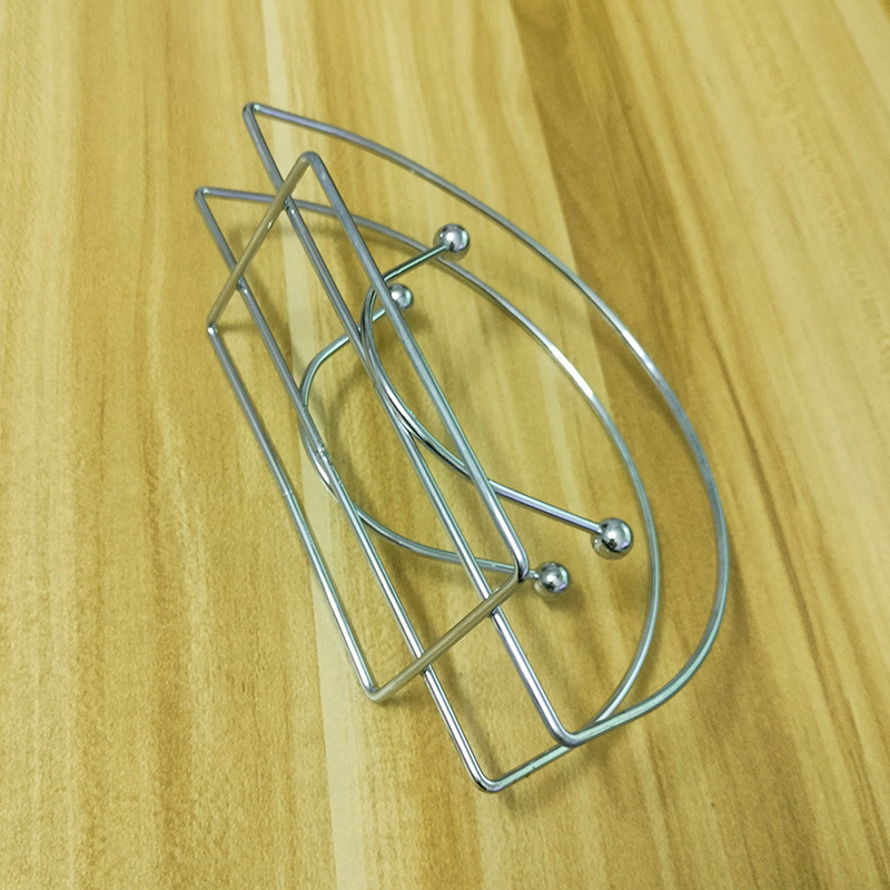 Soporte de toallas de papel vertical semicircular de hierro forjado, soporte de servilletas de mesa de restaurante de hotel, soporte de almacenamiento de servilletas de lujo ligero de café