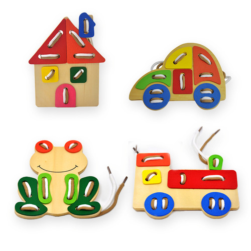 Wooden children's toys threading board threading toys wooden early education toys kindergarten games traditional games wooden