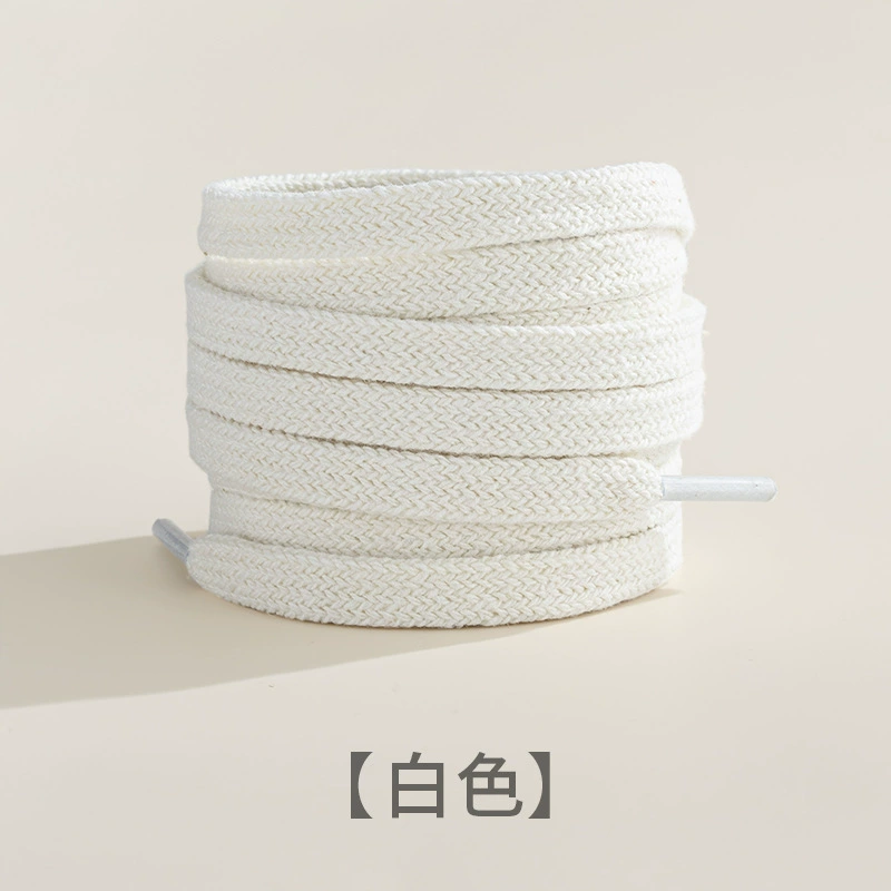 Shoelaces Classic (white) — Cotton/Polyester, Multiple Lengths 60–160 cm, Flat & Thick Styles