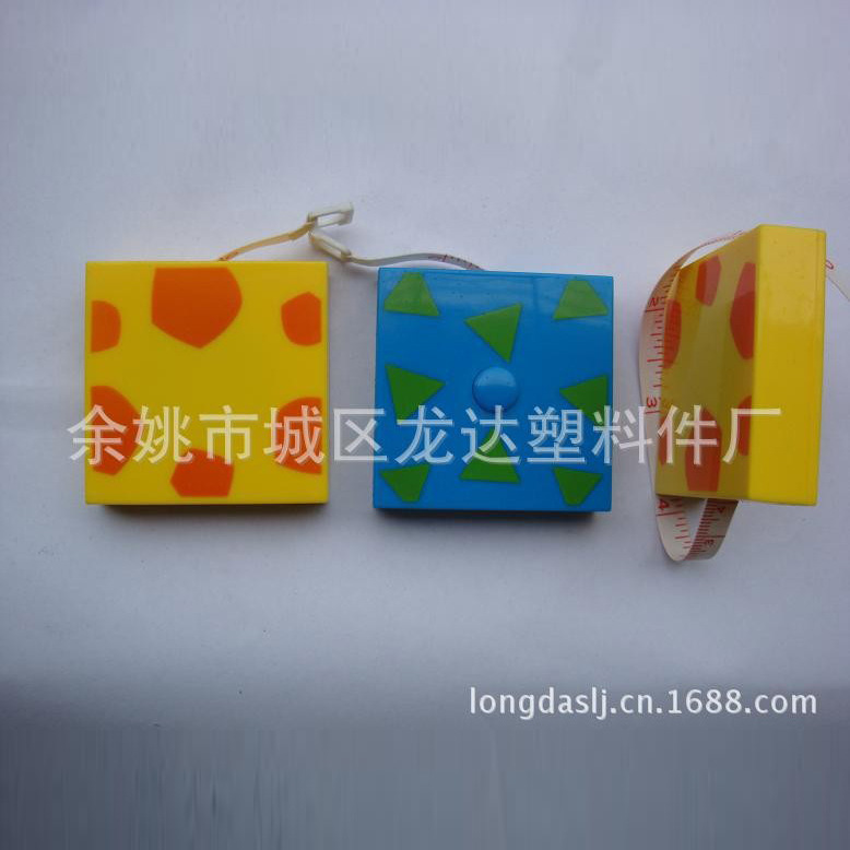 大量批发ABS方形卷尺广告卡通皮尺礼品卷尺质优可印刷厂家直供