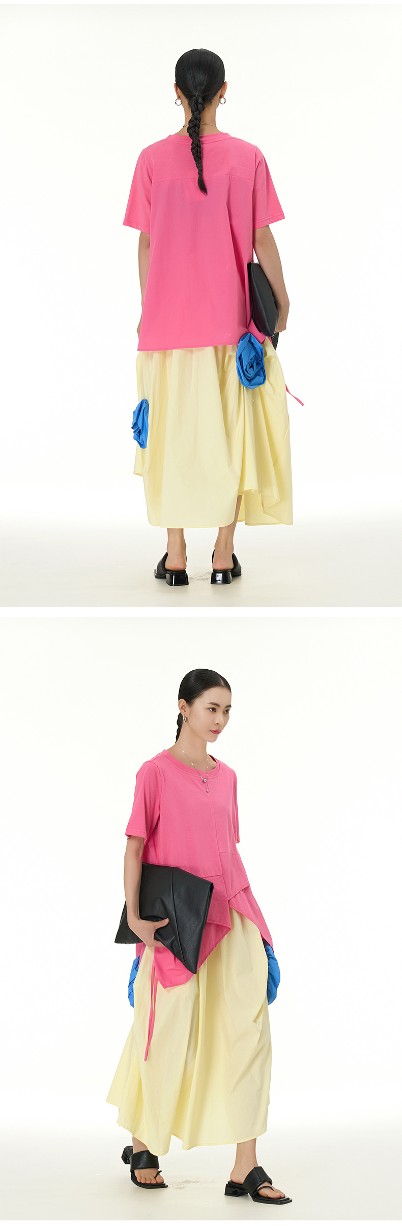 Summer Streetwear Solid Color Cotton Maxi Long Dress Skirts display picture 3