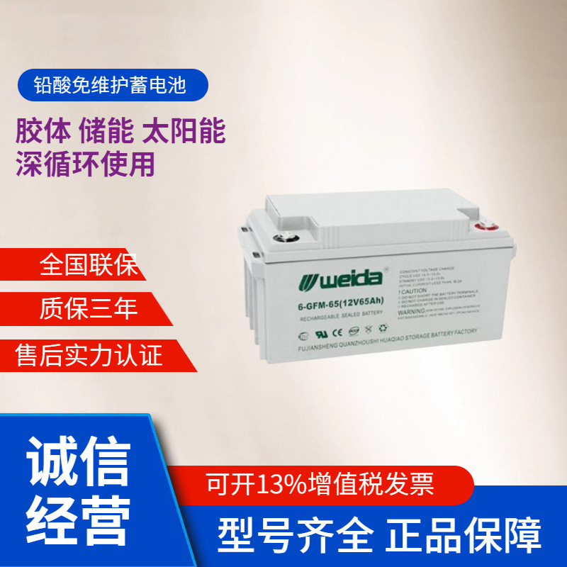 太阳能光伏设备威达蓄电池6-GFM-65 12V65an电力通信基站12V100AH