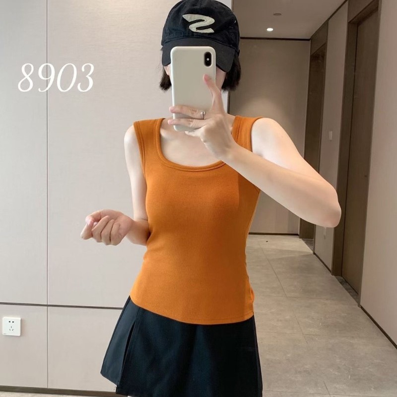 美月馨8903秋冬磨毛保暖背心女带胸垫防走光内衣修身内搭打底上衣|undefined