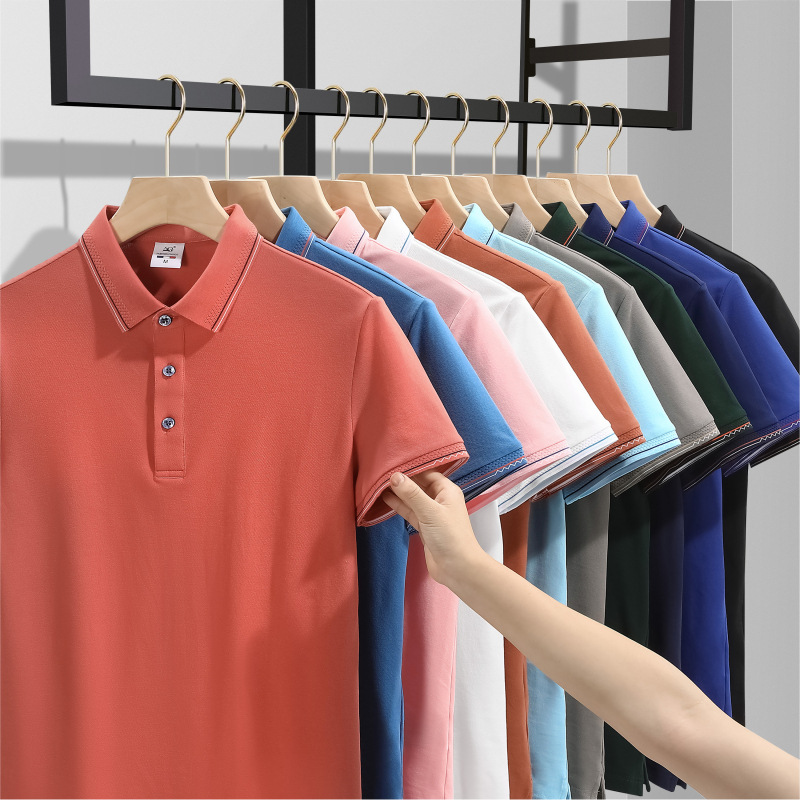 50 Isla de algodón tiran rack 5A color antibacteriano cuello secundario camisa polo personalizado impreso LOGO Ropa Trabajo actividad bordado