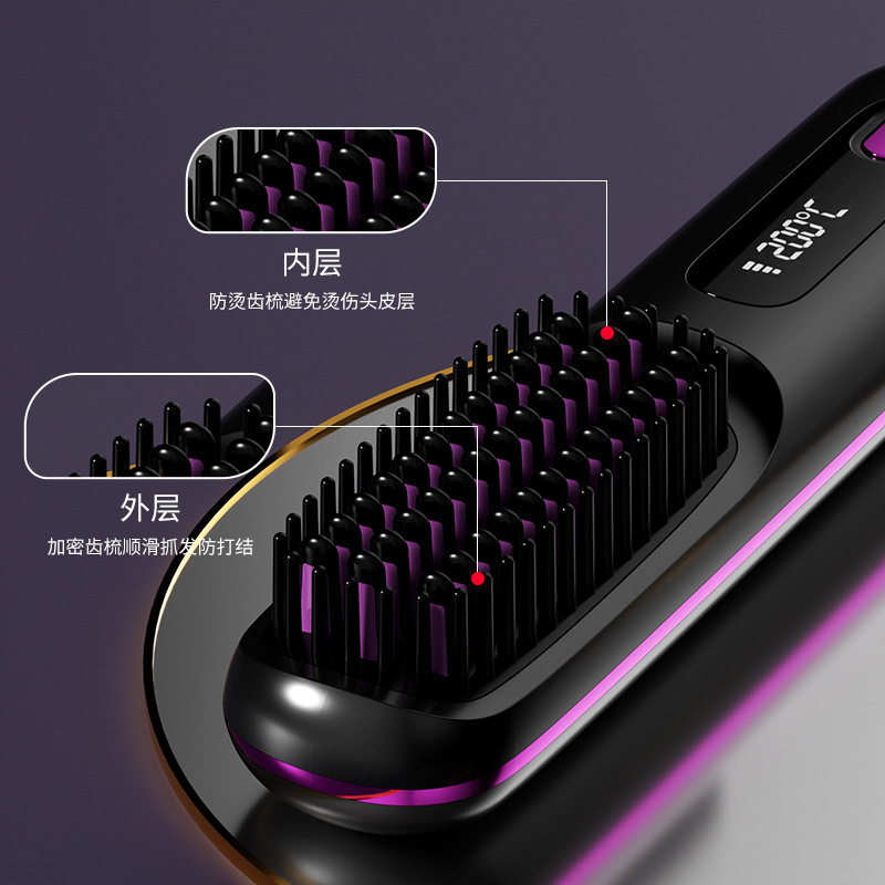 新型クロスボーダー液晶無線直髪櫛充電セラミック電子櫛MINI直髪器携帯しています。|undefined