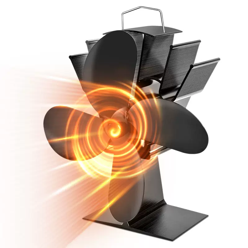 出口跨境烟囱管道壁挂热动力风扇12叶双头壁炉风扇挂式强力热销款