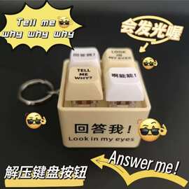 创意键盘解压儿童玩具回答我语音按键搞笑整蛊小玩具批发书包挂件