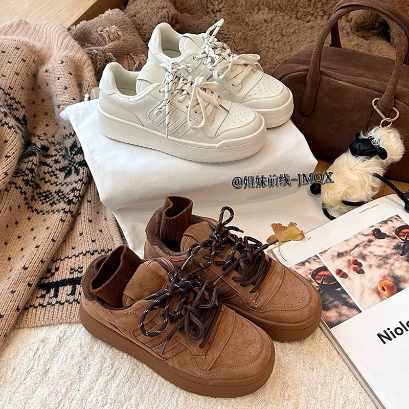 2024 zapatos de invierno de mujer con suela suave no cansada zapatos deportivos casuales con suela gruesa aumentada, moda versátil zapatos de skate de invierno gruesos