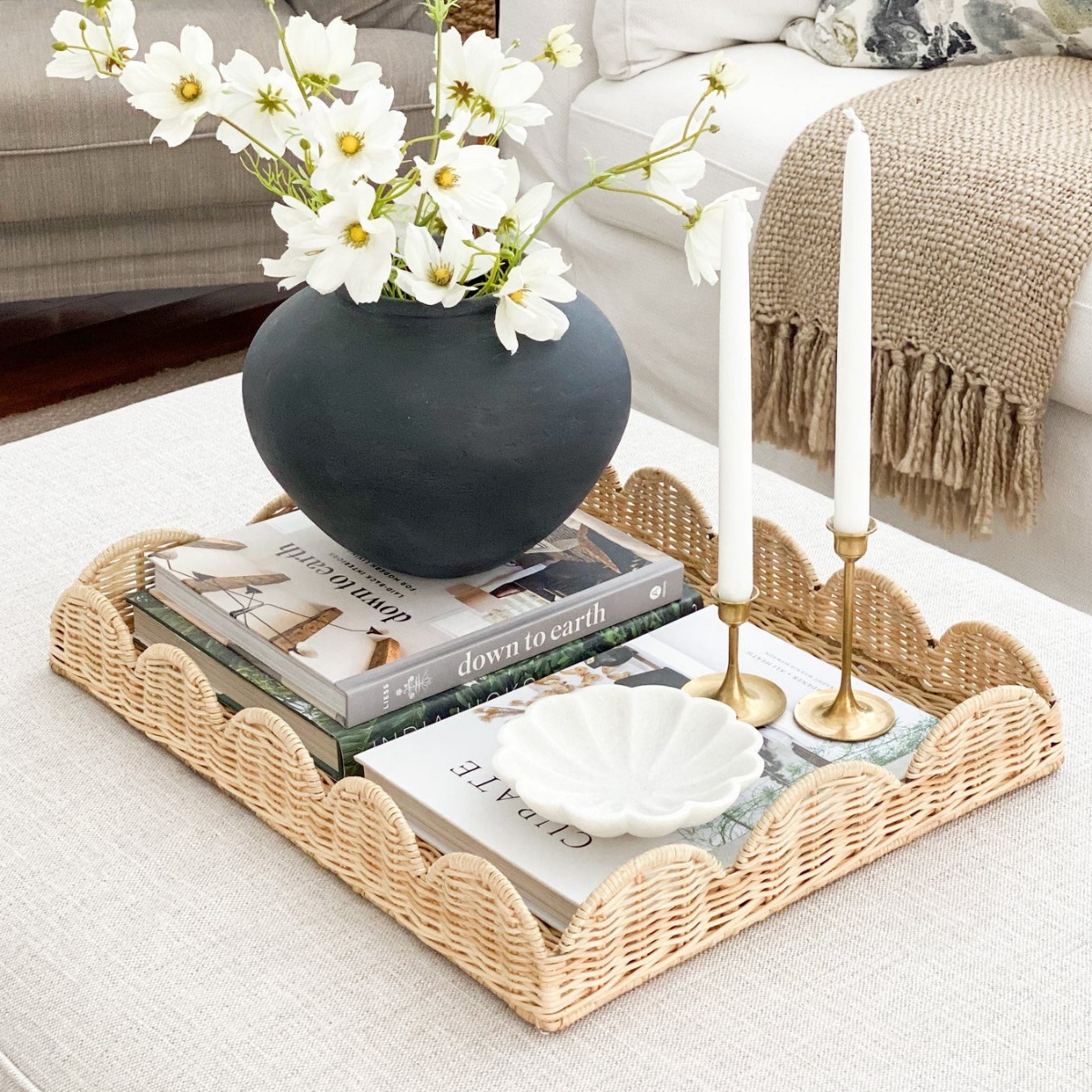 Bandeja de almacenamiento de ratán de jardín ratán natural hogar impermeable y a prueba de moho Almacenamiento de inactividad bandeja de frutas bandeja decorativa