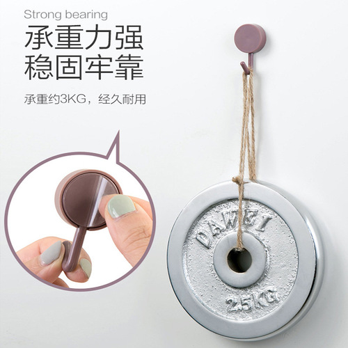 Creative powerful hooks 10 pack, kitchen and bathroom traceless adhesive hooks, punch-free wall hooks, convenient coat hooks