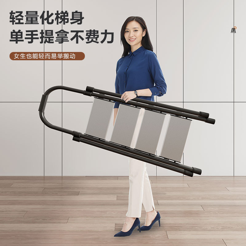 Escalera especial para el hogar Escalera de aleación de aluminio espesa Escalera de escalera plegable multifuncional interior Escalera retráctil segura y conveniente