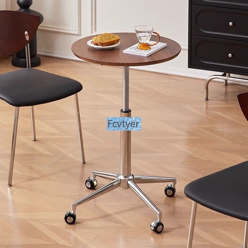 Rangyu Jiazhong Side Table Rental Room Movable Laptop Table Pneumatic Round Dining Table Corner Table Balcony Lift Tea Rangyu Jiazhong Side Table Rental Room Movable Laptop Table Pneumatic Round Dining Table Corner Table Balcony Lift Tea